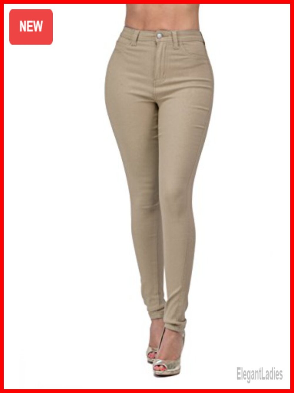 Women's High Waisted Skinny Ripped Distressed Stretch Denim Jeans